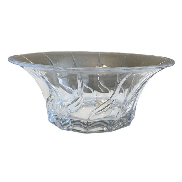 Vintage Large Crystal Glass Heavy  Serving Bowl - Picture 2 of 5